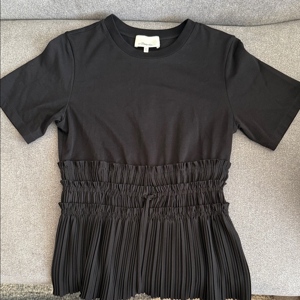 3.1 Phillip Lim Black Short Sleeve Top